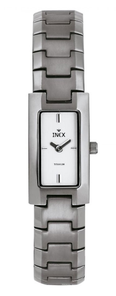 Minimalism i rektangulär boett - Inex Silver White A58635T4I - Quartz - Silver - Damklocka - Rostfri stål - Härdat mineralglas