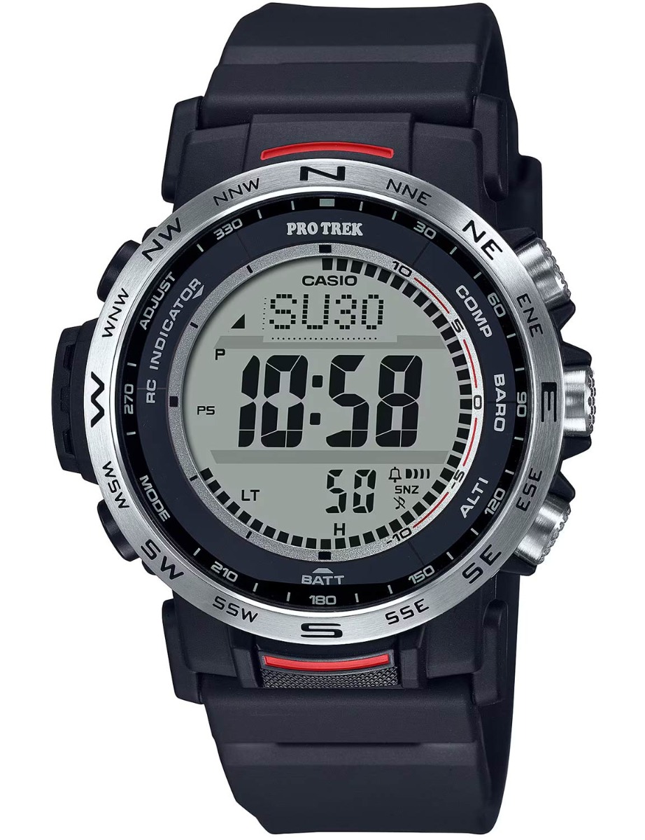 Casio | Triple Sensor Pro Trek med solenergi och bio-baserad design för utomhusbruk | PRW-35-1AER - Digitalt - Svart - Herrklocka - Harts - Härdat...