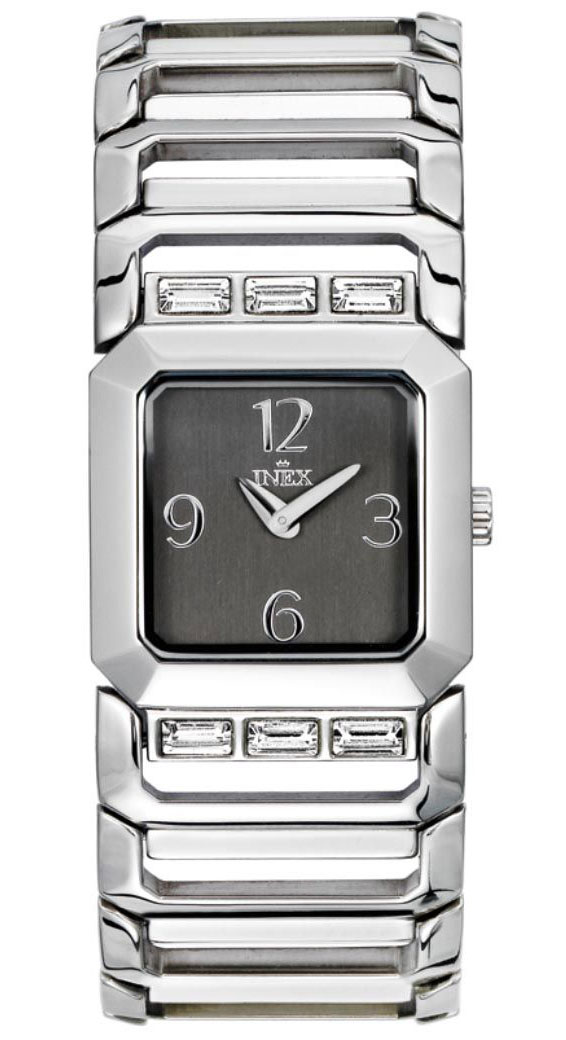 Inex Ladies Silver Black A64129S5KV - Quartz - Silver - Damklocka - Rostfri stål - Härdat mineralglas