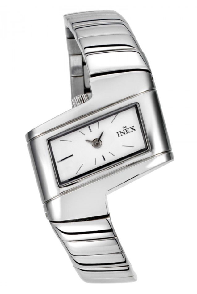 Surrealistisk minimalism - Inex Silver A64130S4I - Quartz - Silver - Damklocka - Rostfri stål - Härdat mineralglas