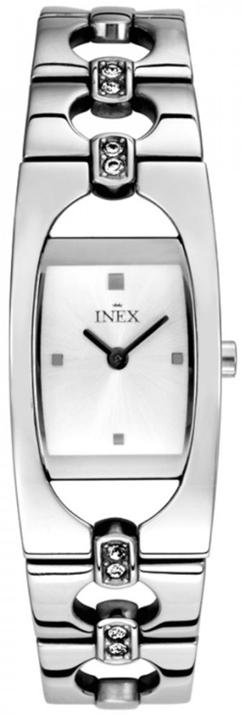 Boetten ser ut som att den vill armbåga sig fram - Inex Ladies Silver/White A64149S4KV - Quartz - Silver - Damklocka - Rostfri stål - Härdat...