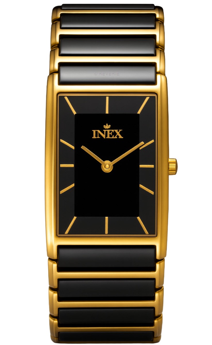 Svart keramik, en klocka för kvinnor - Inex Ceramic Lady A64154D5I - RIP - Quartz - Guld - Damklocka - Keramiskt - Härdat mineralglas