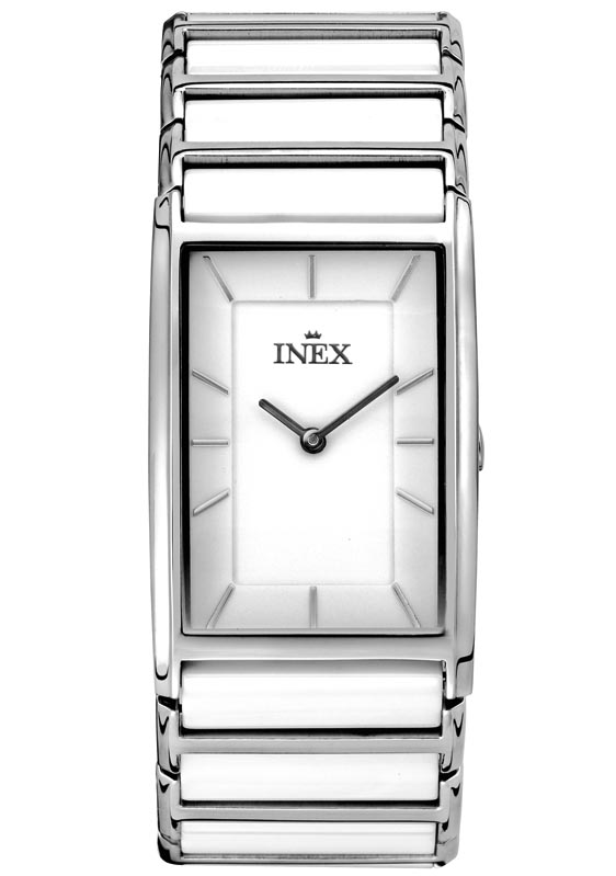 Elegant keramik - Inex Ceramic Lady A64154S0I - Quartz - Silver - Damklocka - Rostfri stål - Härdat mineralglas