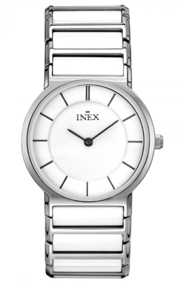 Snygg minimalism i rostfritt stål - Inex Silver White A64155S0I - Quartz - Silver - Damklocka - Rostfri stål - Härdat mineralglas