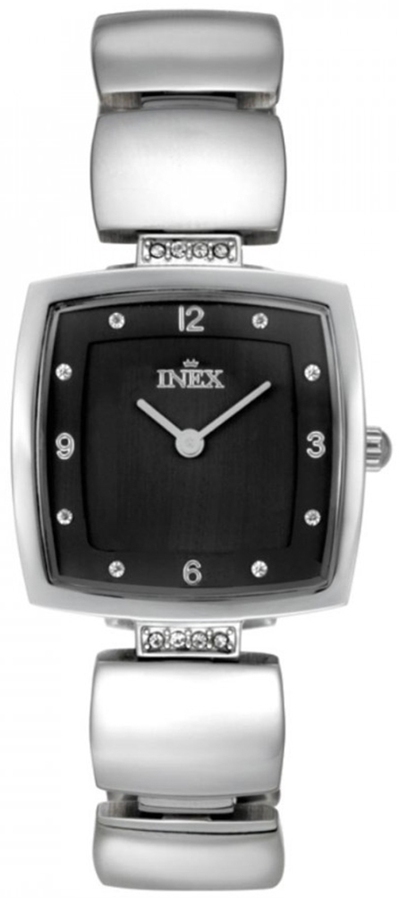 Damur - Inex Ladies Silver/Black A64158S5I - LQ2 - Quartz - Silver - Damklocka - Rostfri stål - Härdat mineralglas