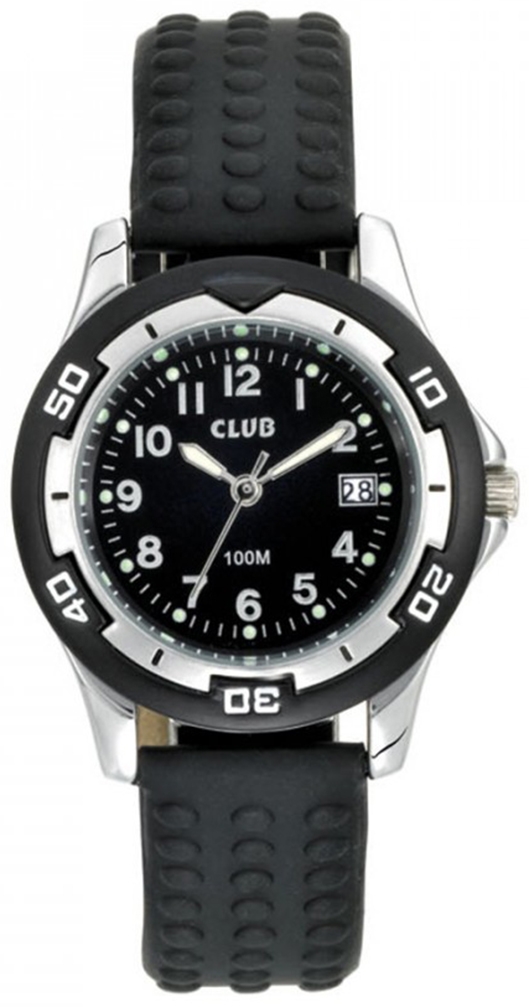 Häftig barnklocka - Club 100m Black A65168S5A - Quartz - Silver Svart - Barnklocka - Gummi - Härdat mineralglas