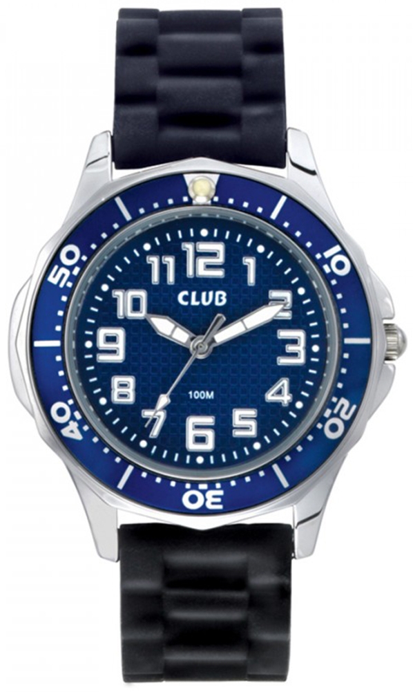 Club 100m Black Blue A65177S8A - Quartz - Silver - Barnklocka - Gummi - Härdat mineralglas