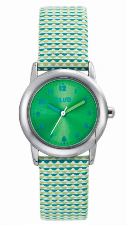 En grön klocka är uppseendeväckande - Club 30M Green A65183-1S12A - Quartz - Silver - Barnklocka - Gummi - Härdat mineralglas