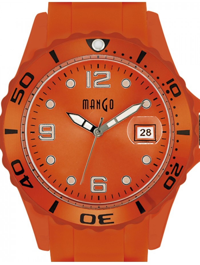 Orange plast och gummi - Mango Tutti Frutti A68333-2OR17KV - Quartz - Orange - Damklocka - Gummi - Härdat mineralglas