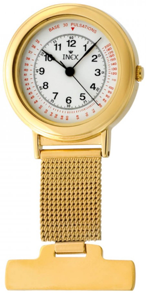 Sköterskaur - Inex Nurse Gold/White A69125D0A - RIP - Quartz - Guld - Unisex - - Härdat mineralglas