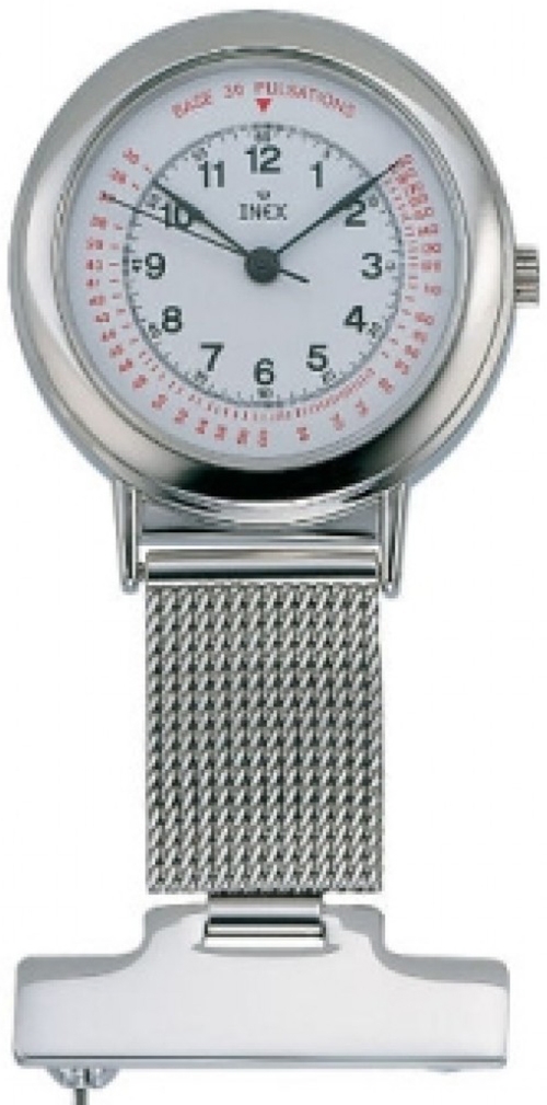 Perfekt för sköterska - Inex Nurse Silver/White A69125S0A - Quartz - Silver - Unisex - - Härdat mineralglas