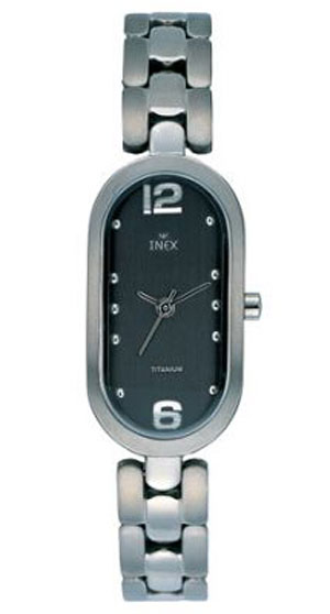 Inex Ladies Silver Black A69148T5P - Quartz - Silver - Damklocka - Rostfri stål - Härdat mineralglas