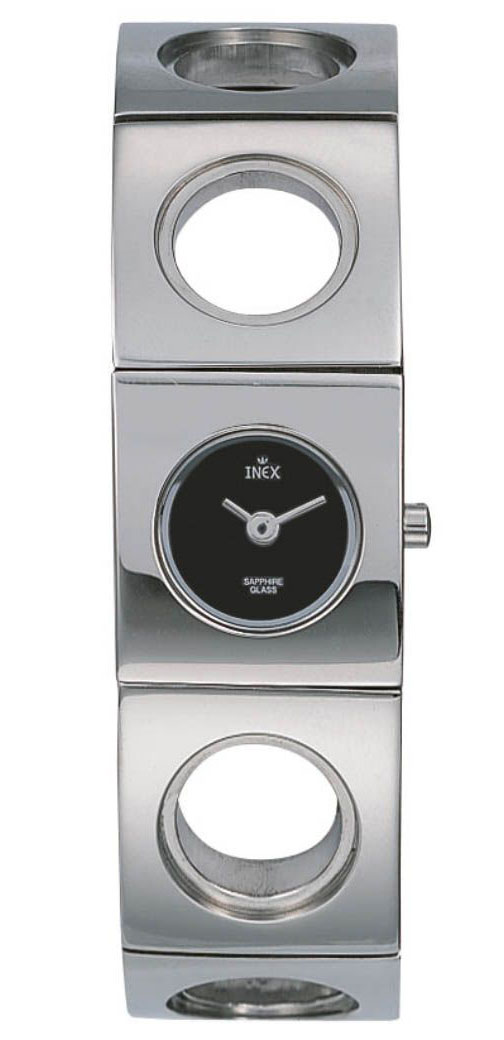 Inex Ladies Silver Black A69158S5 - Quartz - Silver - Damklocka - Rostfri stål - Safir