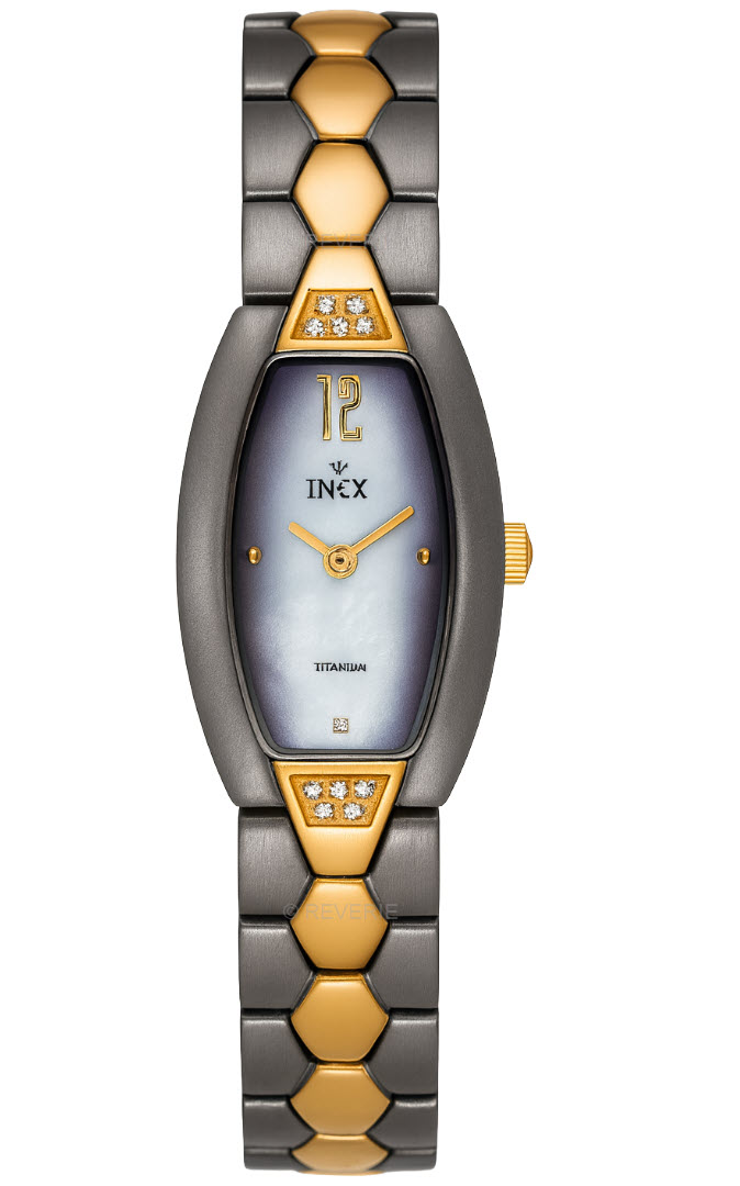 Kurvig rektangel, minimalism för alla - Inex Gray A69264B11KV - Quartz - Grå Titan - Damklocka - Titan - Safir