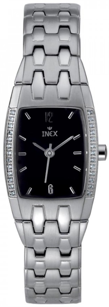 Damur - Inex Ladies Silver/Black A69265S5I - LQ2 - Quartz - Silver - Damklocka - Rostfri stål - Safir