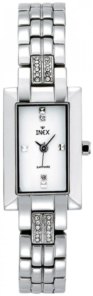 Skönt och svalt, smyckat med äkta diamanter - Inex Ladies Silver/White A69306S0I - Quartz - Silver - Damklocka - Rostfri stål - Safir