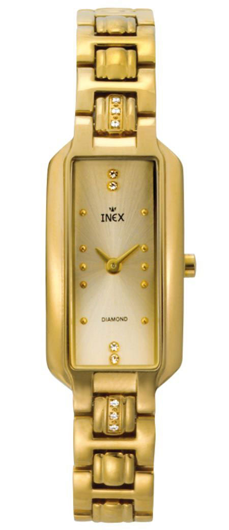 Inex Ladies Gold A69320D7I - Quartz - Guld - Damklocka - Rostfri stål - Safir