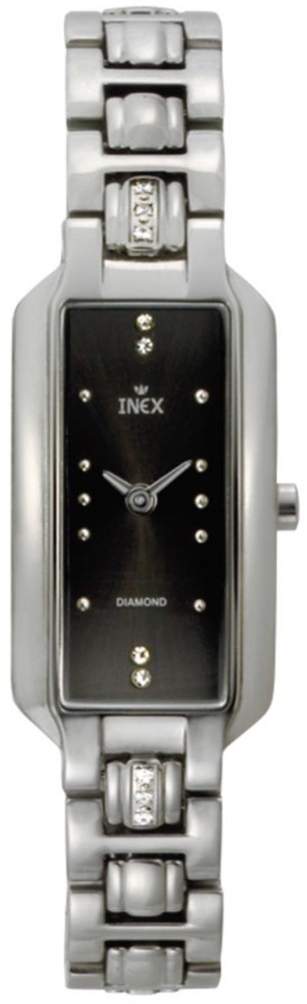 Damur - Inex Ladies Silver/Black A69320S5I - LQ2 - Quartz - Silver - Damklocka - Rostfri stål - Safir