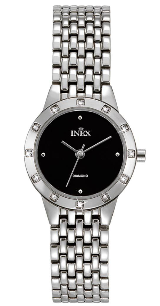 Inex Ladies Silver Black A69366S5I - Quartz - Silver - Damklocka - Rostfri stål - Safir