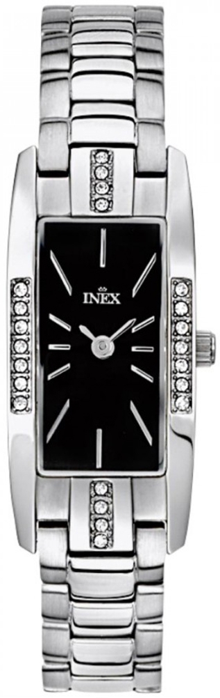 Stiligt för alla kvinnor - Inex Ladies Silver/Black A69377S5I - Quartz - Silver - Damklocka - Rostfri stål - Härdat mineralglas