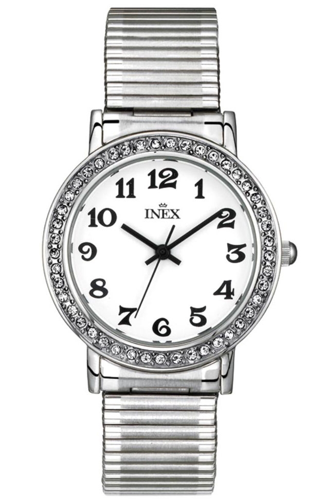 Ett snyggt damur - Inex Silver White A69410-1S0A - Quartz - Silver - Damklocka - Rostfri stål - Härdat mineralglas