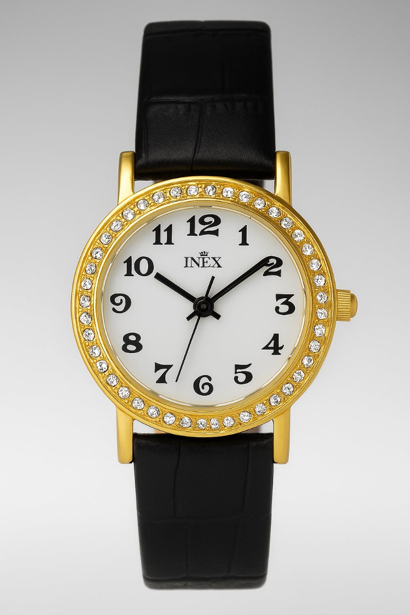 Damur - Inex Ladies Gold/White A69410D0A - LQ2 - RIP - Quartz - Guld - Damklocka - Läder - Härdat mineralglas