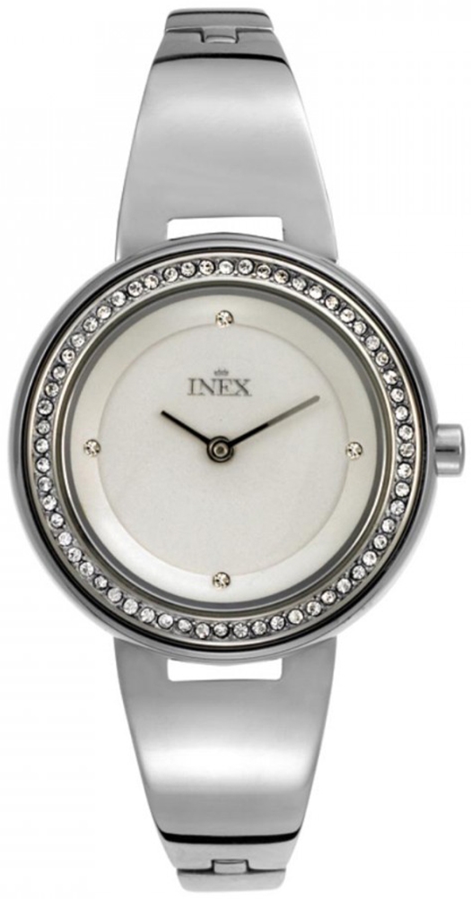 "sMycket minimalistiskt" - Inex Ladies Silver/Mother of Pearl A69422S4KV - Quartz - Silver - Damklocka - Rostfri stål - Härdat mineralglas