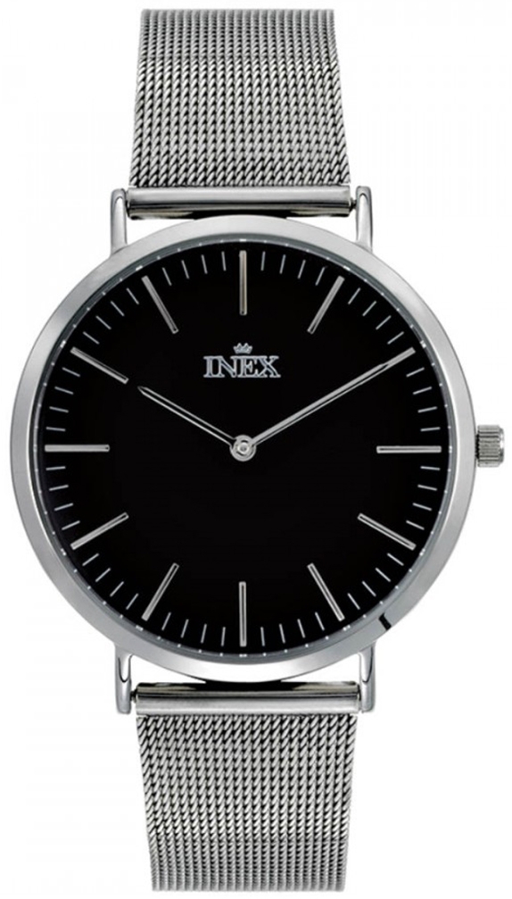 Snyggt mesharmband - Inex Ladies Silver/Black A69463-1S5I - Quartz - Silver - Damklocka - Mesh - Härdat mineralglas