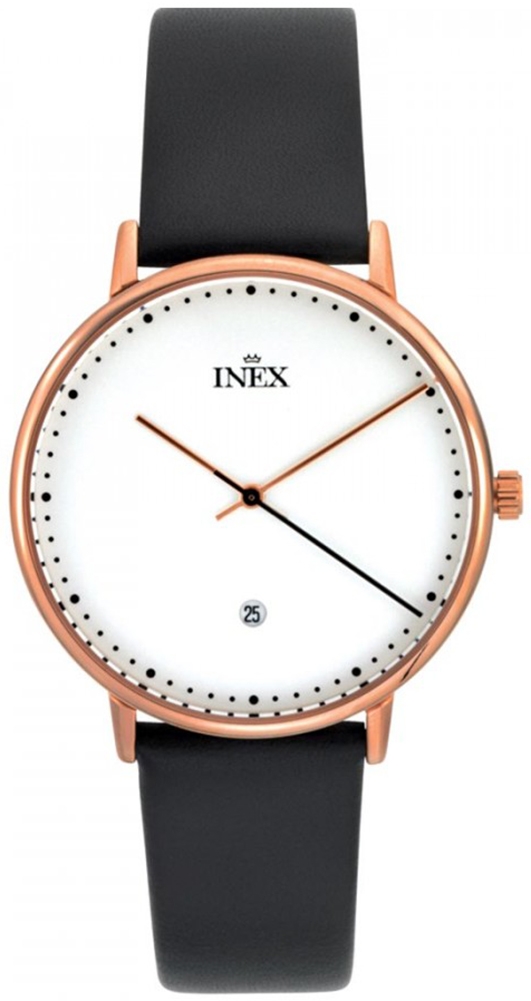 Herrur - Inex Mens Rose Gold/White A69468-1D4P - Quartz - Rött guld - Herrklocka - Läder - Härdat mineralglas