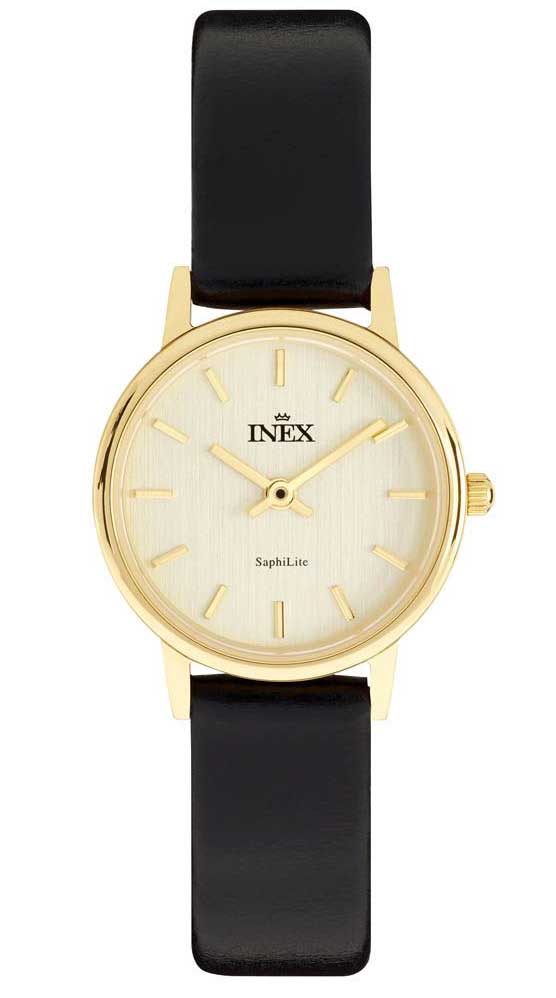 Inex Womens Saphilite Gold/Gold A6948AD7I - Quartz - Guld - Damklocka - Läder - Safirbelagt mineralglas