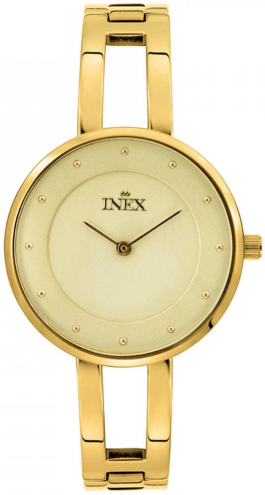 Guldfärgad stålminimalism - Inex Ladies Gold/Gold A69499D7P - Quartz - Guld - Damklocka - Rostfri stål - Härdat mineralglas