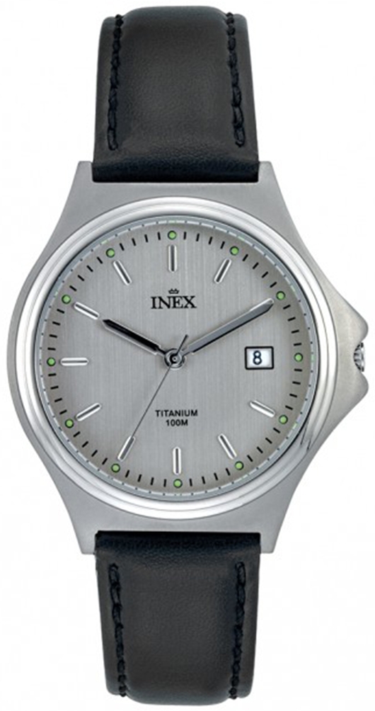 Herrur - Inex Mens Silver/Silver A69505T3I - LQ2 - Quartz - Silver - Herrklocka - Läder - Härdat mineralglas