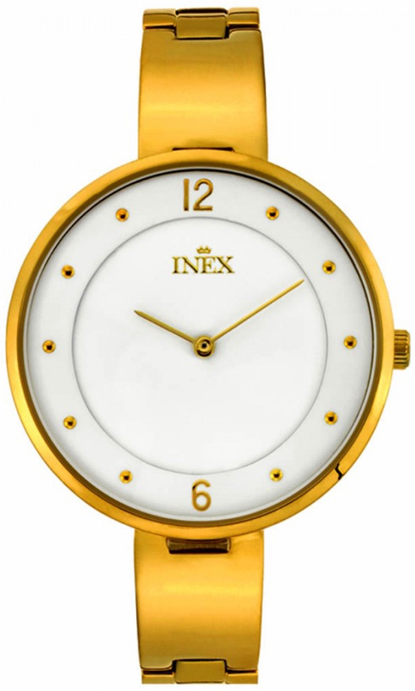 Damur - Inex Ladies Gold/White A69508D0P - LQ2 - Quartz - Guld - Damklocka - Rostfri stål - Härdat mineralglas