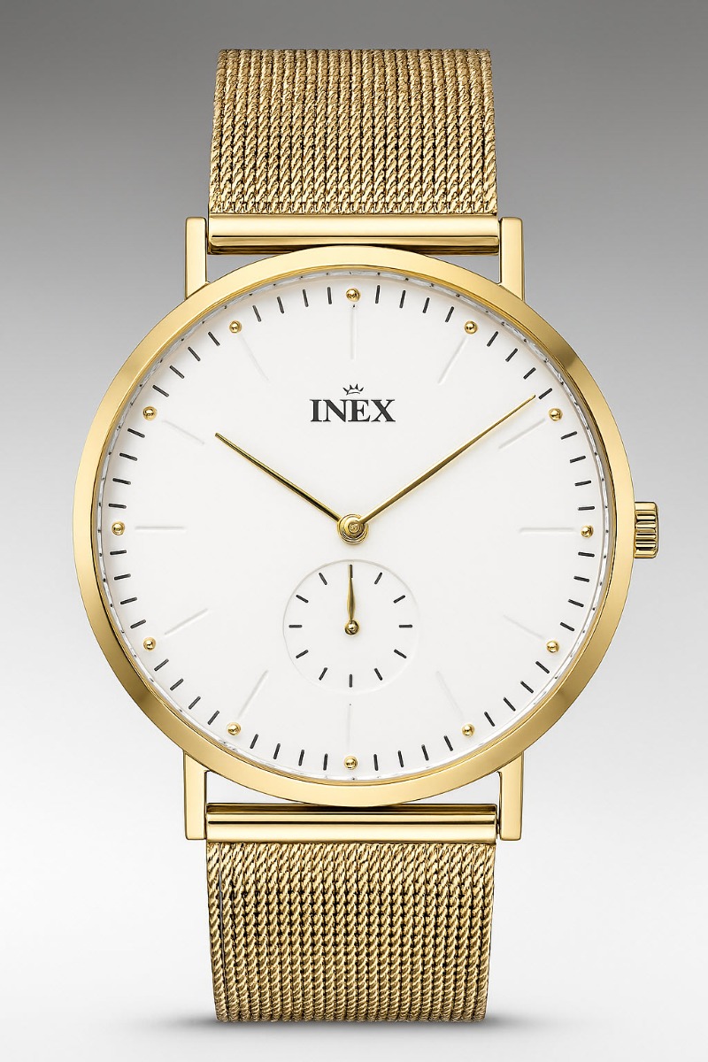 Damur - Inex Ladies Gold/Silver A69517-1D4I - Quartz - Guld - Damklocka - Mesh - Härdat mineralglas
