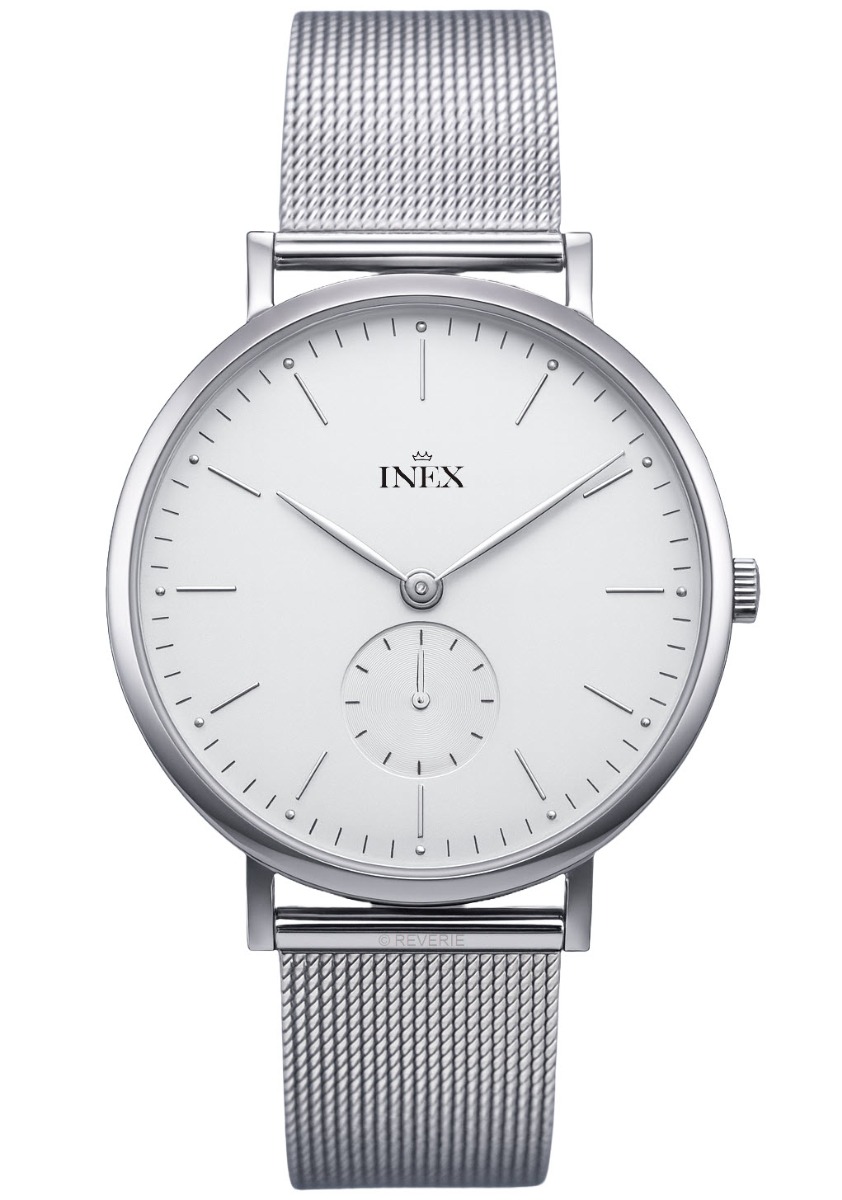 Damur - Inex Ladies Silver/Silver A69517-1S4I - Quartz - Silver - Damklocka - Mesh - Härdat mineralglas