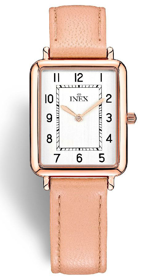Inex Ladies Rose Gold White A69531-2D4A - Quartz - Rött guld - Damklocka - Läder - Härdat mineralglas