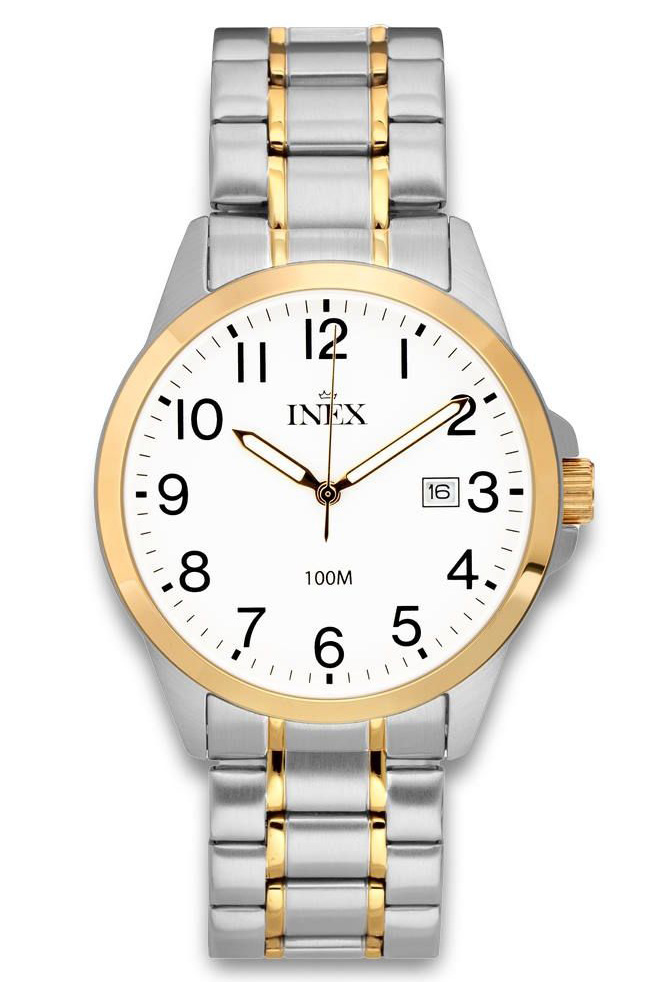 Inex Mens Classic 39mm A69538B4A - Quartz - Silver - Herrklocka - Rostfri stål - Härdat mineralglas