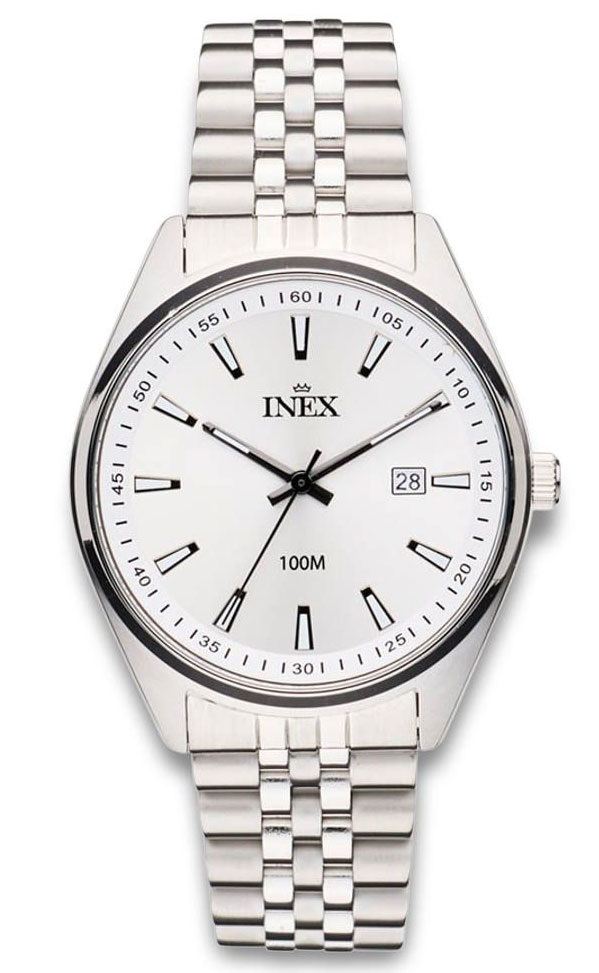 Inex 40mm Mens Classic A69540S4I - Quartz - Silver - Herrklocka - Rostfri stål - Härdat mineralglas