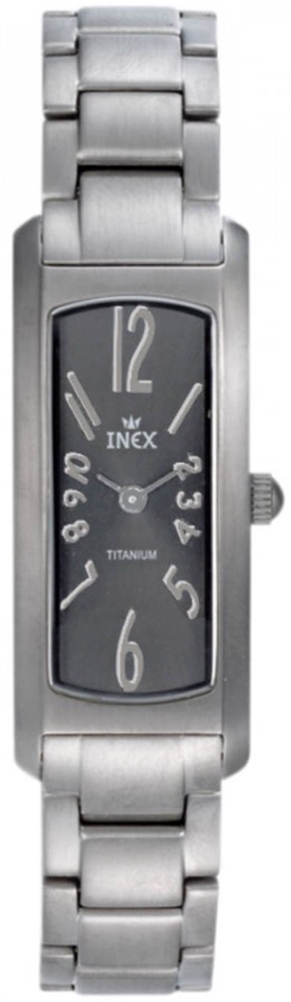 Damur - Inex Ladies Silver/Black A7433T5A - Quartz - Silver - Damklocka - Titan - Härdat mineralglas