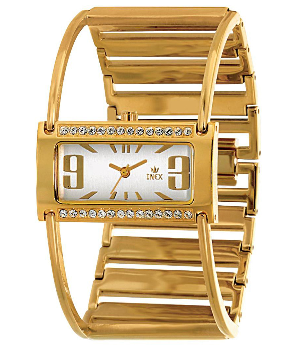 Inex Womens Gold Silver A7457D4I - Quartz - Guld - Damklocka - Rostfri stål - Härdat mineralglas
