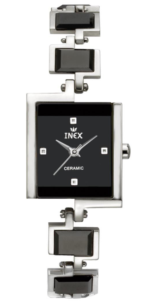 Inex Womens Silver Black A74711S5KV - Quartz - Silver - Damklocka - Rostfri stål - Härdat mineralglas