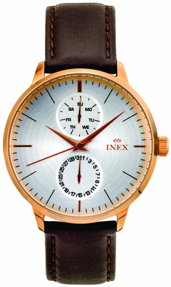 Damur - Inex Ladies Rose Gold/Silver A76198D4I - LQ2 - Quartz - Rött guld - Damklocka - Läder - Härdat mineralglas