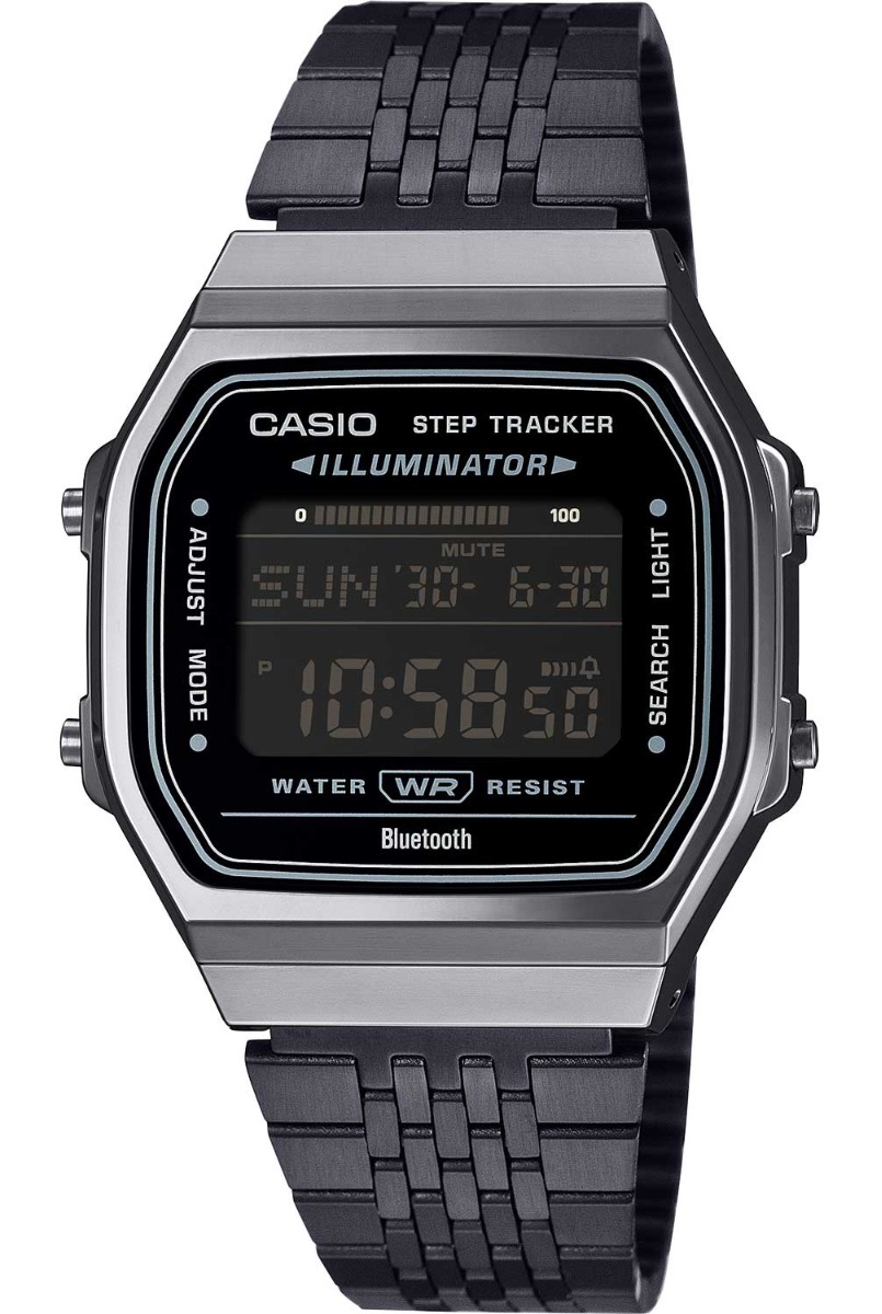 Casio | Digital stegräknarklocka med metallarmband och vintage design | ABL-100WEGG-1BEF - Digitalt - Grå - Unisex - Rostfri stål - Akryl