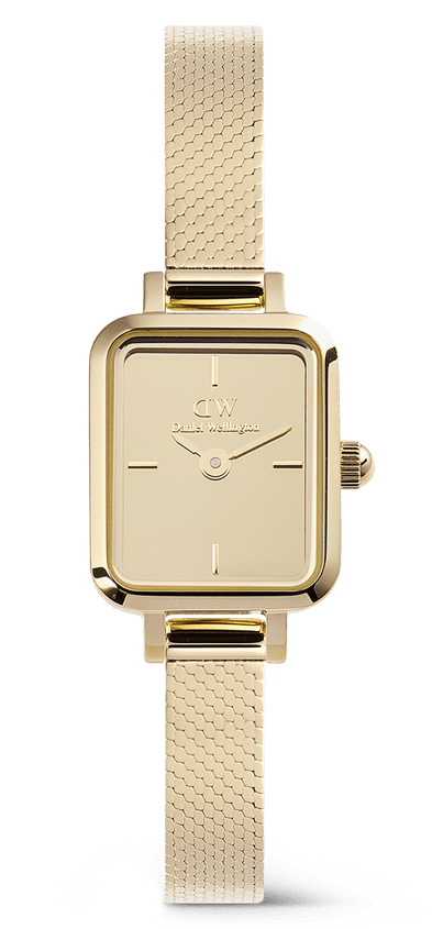 Daniel Wellington Quadro Mini Reflection Gold DW00100801 - Quartz - Guld - Damklocka - Mesh - Härdat mineralglas