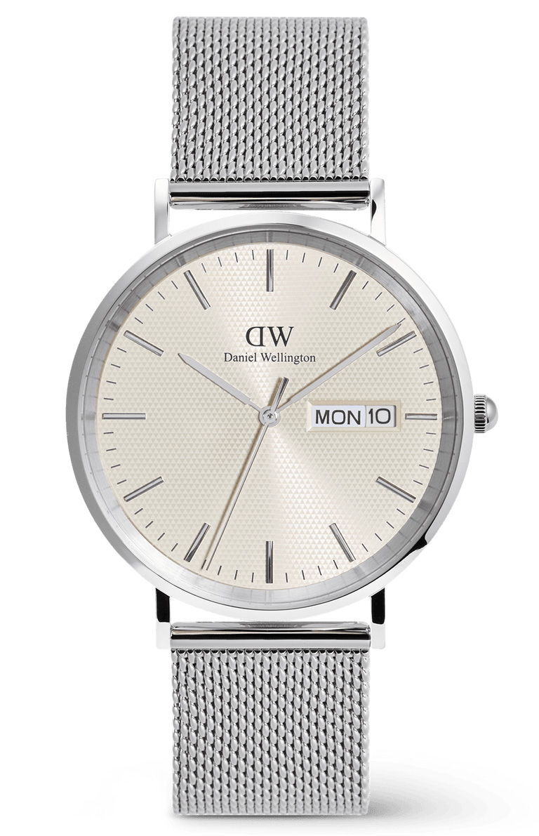 Daniel Wellington Classic Day Display Sterling Champagne DW00100828 - Quartz - Silver - Herrklocka - Mesh - Härdat mineralglas