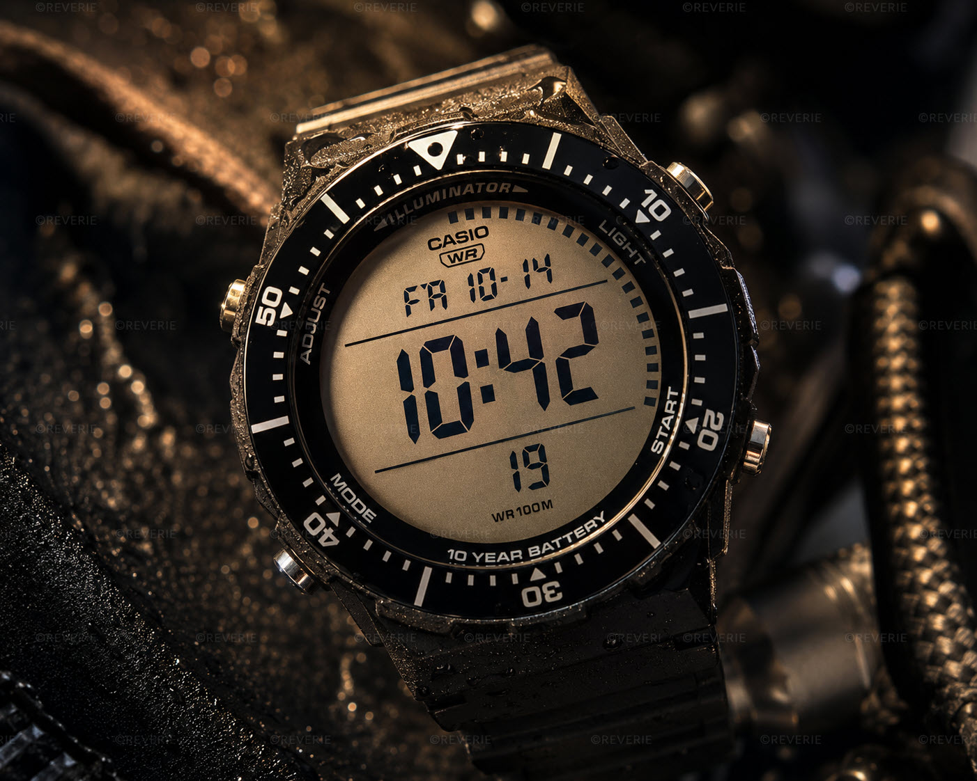 Casio XL Digital Watch World Time 47mm - Digitalt - Svart - Herrklocka - Harts - Resin