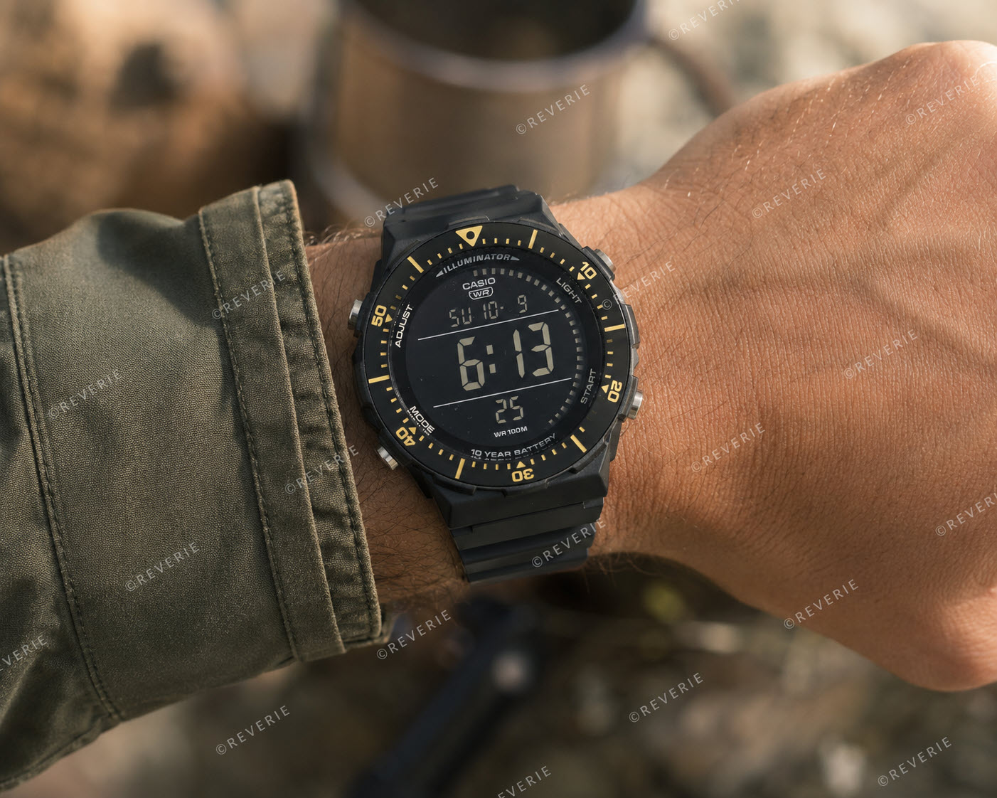 Casio Mens Digital Black 47mm - Digitalt - Svart - Herrklocka - Harts - Resin