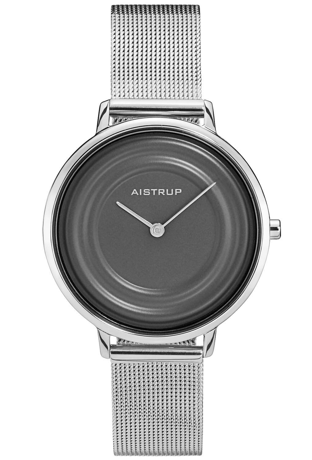 Elegant damklocka med grå vattendroppeffekt och meshband i rostfritt stål från Aistrup Raindrop kollektionen | AIW7707 - Quartz - Silver -...