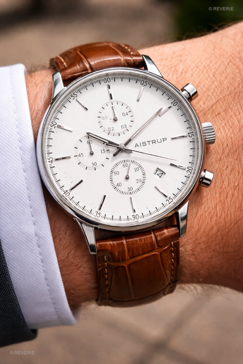 Aistrup Classic Sapphire Chronograph AIW8403 - Quartz - Silver - Herrklocka - Läder - Safir