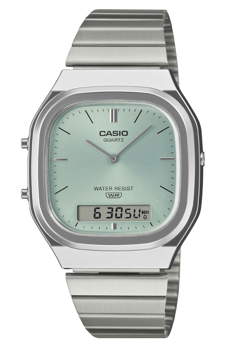Casio Vintage AQ-240E-2AEF - Analog-digital-mix - Silver - Unisex - Rostfri stål - Resin